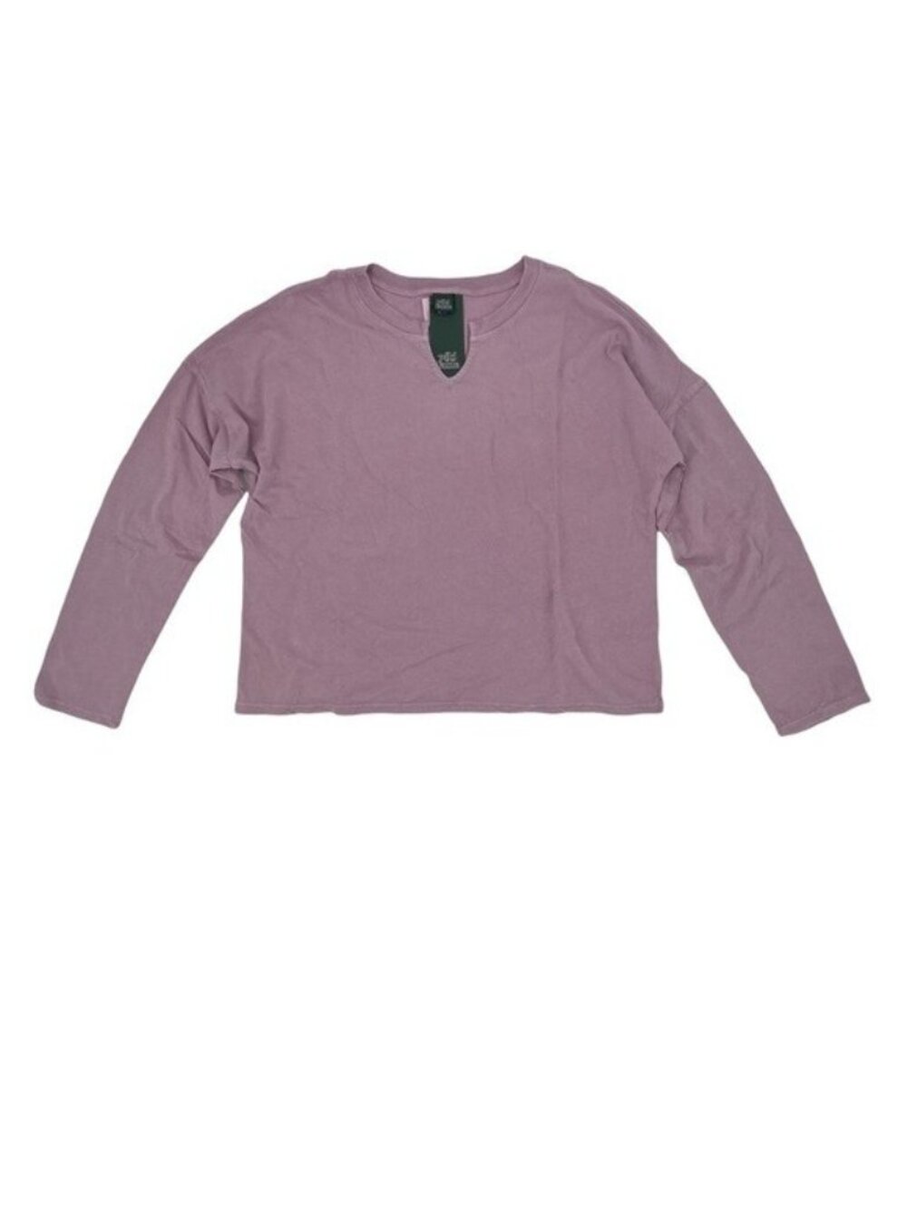 Wild Fable Womens Long Sleeve Lavender Cropped Top Size L 100% Cotton
